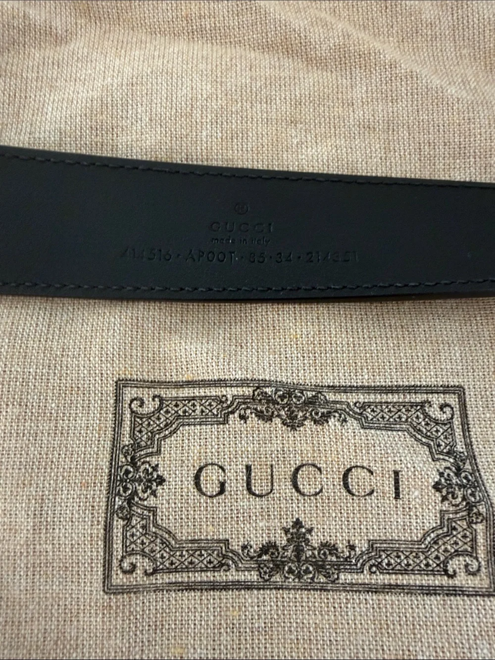 Gucci Black Leather Belt with Gold Double G Buckle